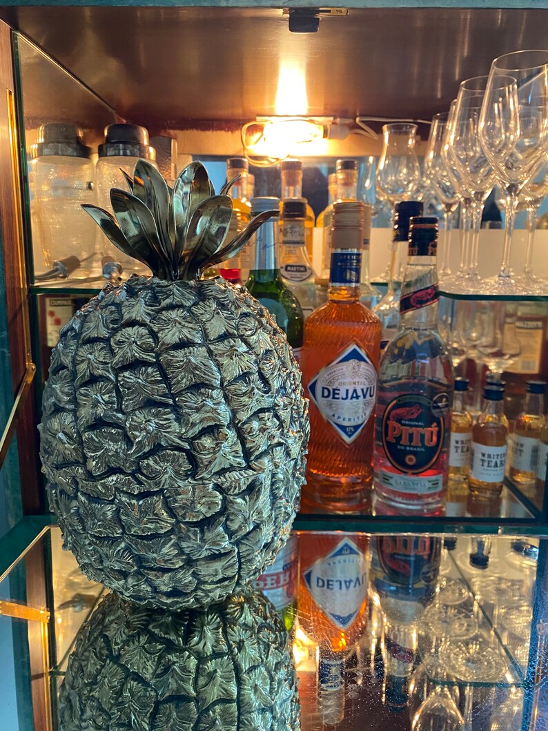 1970s Pineapple Ice Bucket Gold Vintage Hollywood Regency Turnwald Etsy