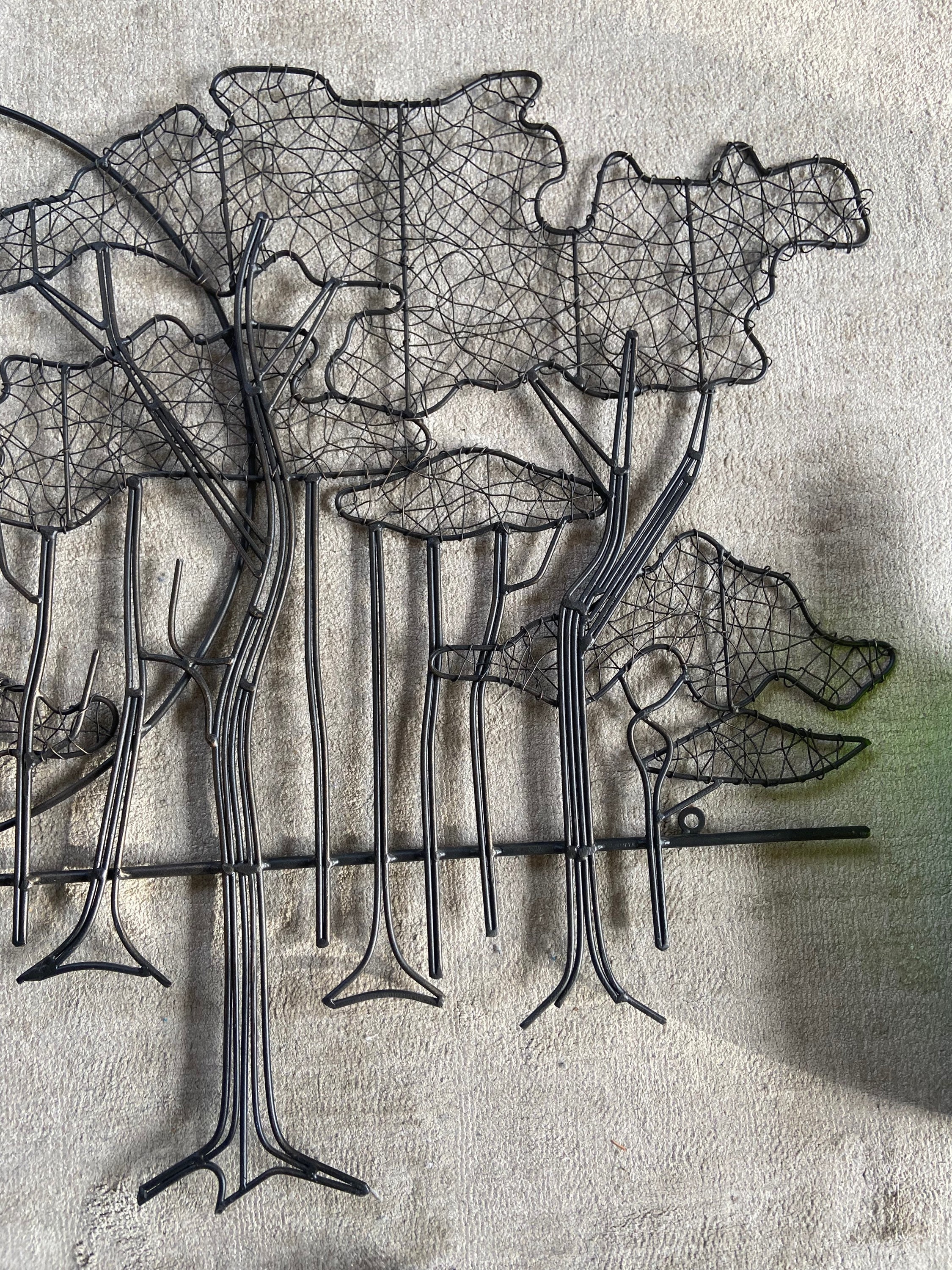 Wire Art Wall Mounted Sculpture Mid Century by Barrett Debusk - Etsy