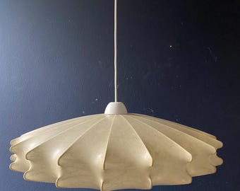 Very Rare Mid Century Swirl Cocoon Pendant Lamp by Goldkant