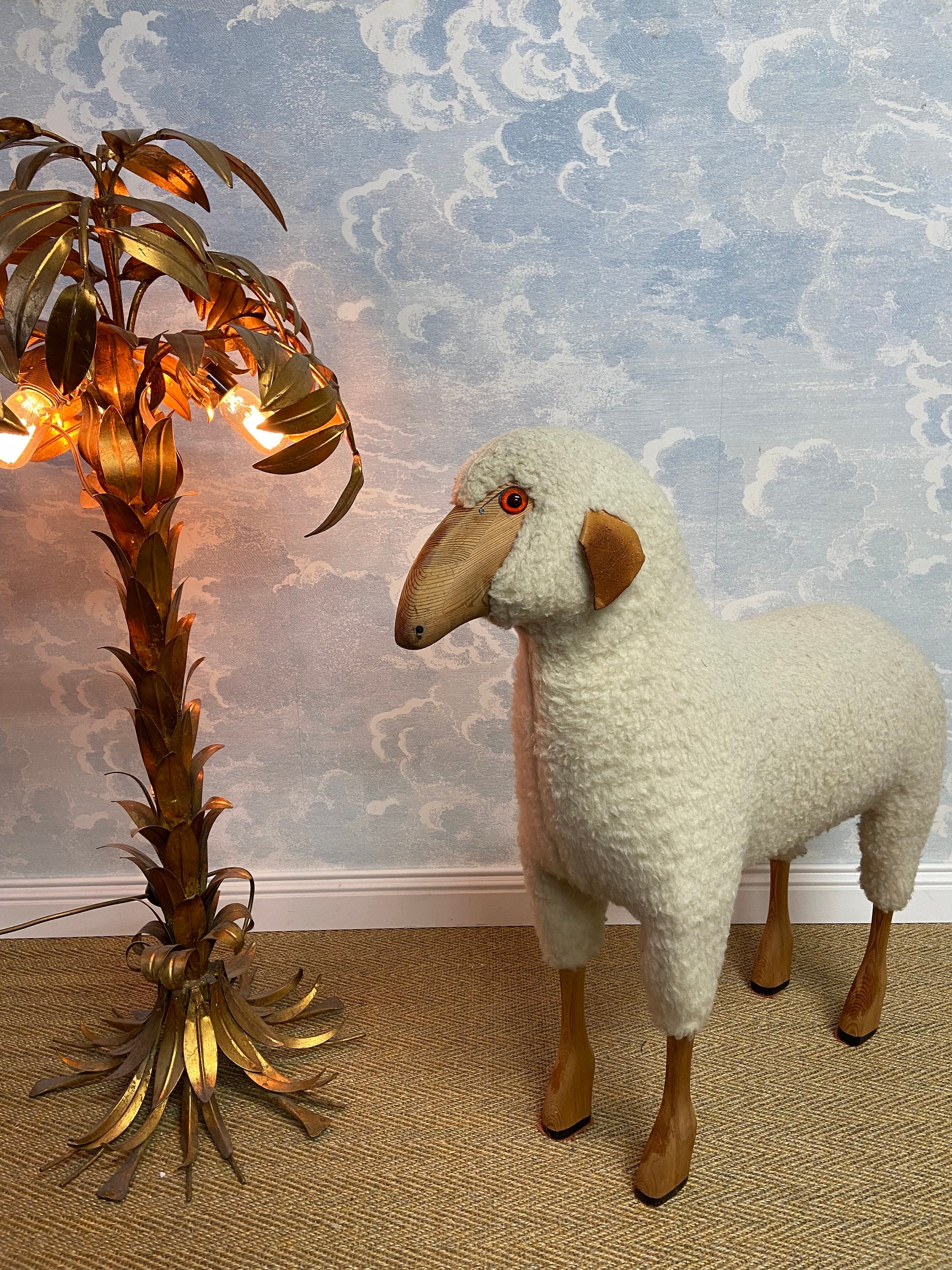 置物 Meier Germany sheep vintage Buy Meier Germany Wooden White Grazing Lamb Sheep Nursery