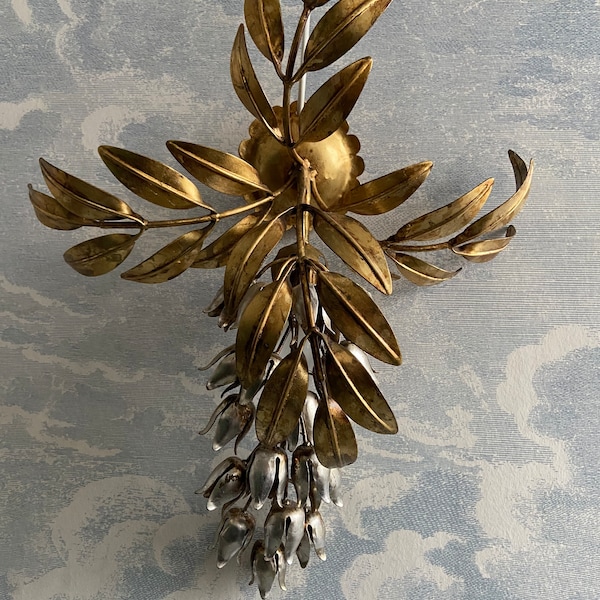 Hans Kogl Wisteria  / Pioggia D’ora Wall Sconce (small) Hollywood Regency 70er Jahre Sconce Gilt