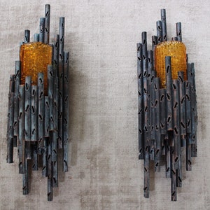 1 Marcello Fantoni Brutalist 60's Mid Century Italian Sconce / wall lamp