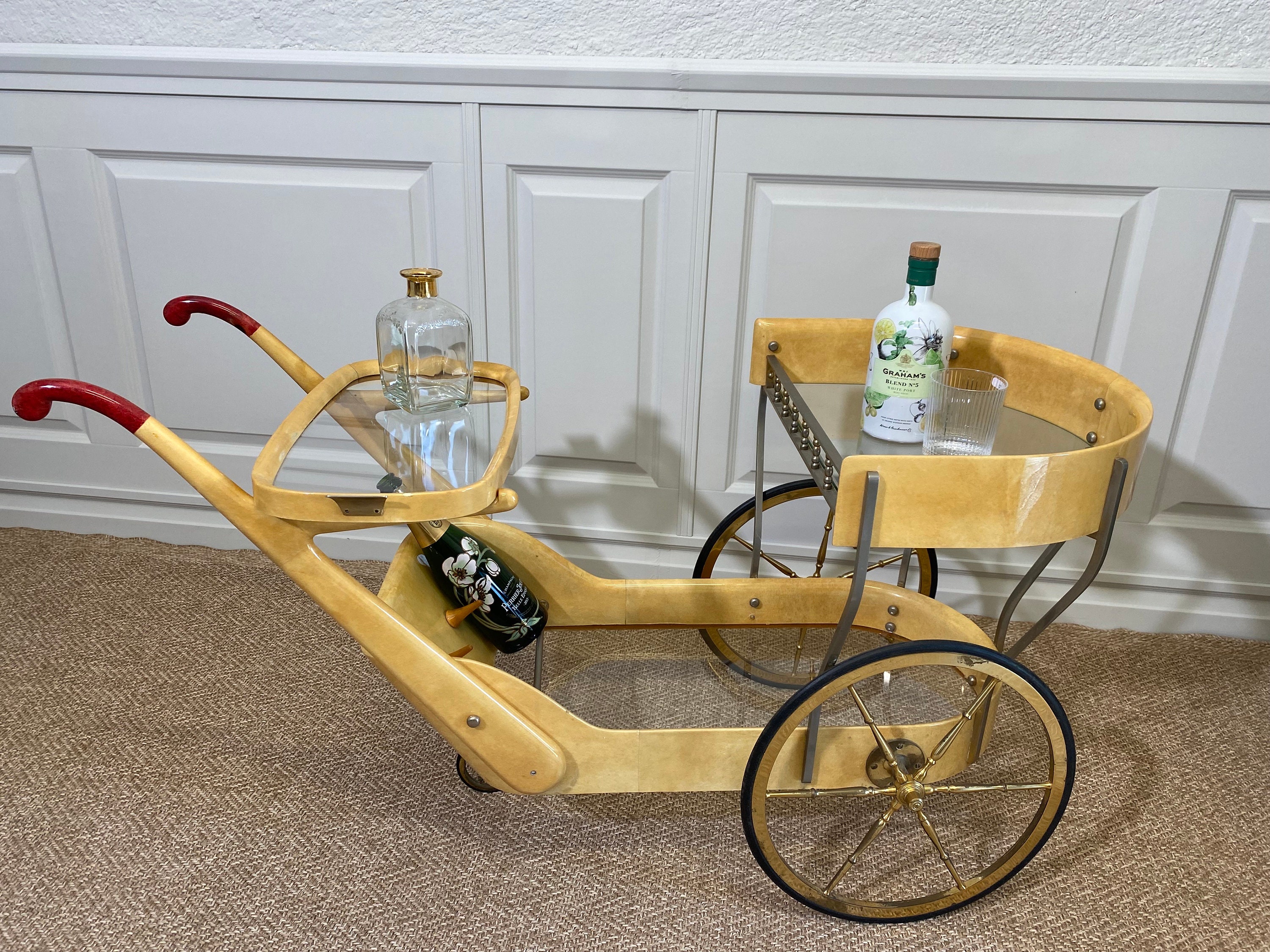 Aldo Tura Bar Cart - Etsy