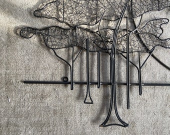 【美品】BARRETT DEBUSK （バレット・デブスク）　スチールアート Wire Art Wall Mounted Sculpture Mid Century by Barrett Debusk - Etsy