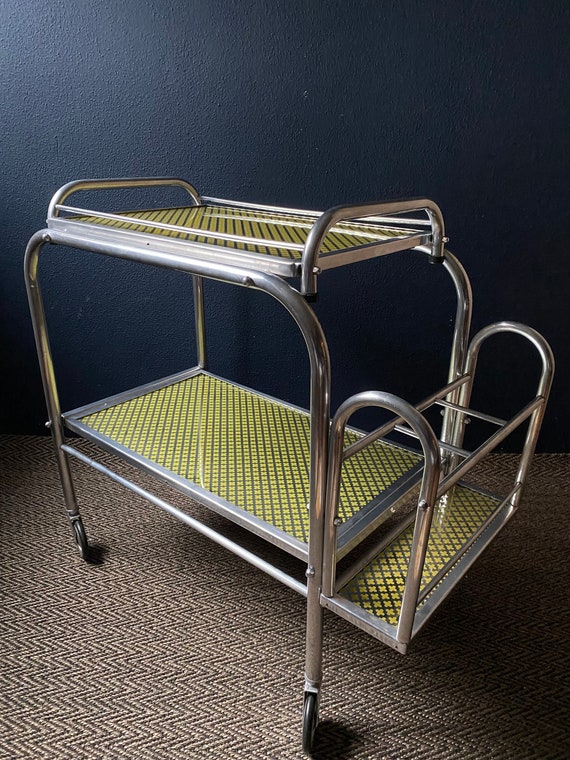 Two Tier Bar cart Attributed to Jacques Adnet Two Tier Bar cart Attributed to Jacques Adnet
