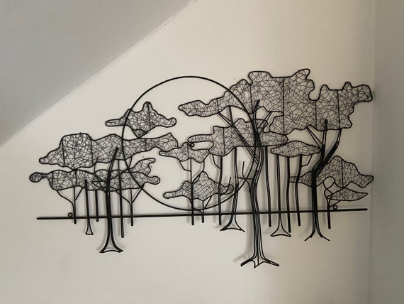 Wire Art Wall Mounted Sculpture Mid Century by Barrett Debusk - Etsy