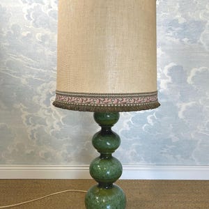 Green Ceramic Floor / Table Lamp, Kaiser Leuchten, Germany, 1960s Mid-Century Elegance