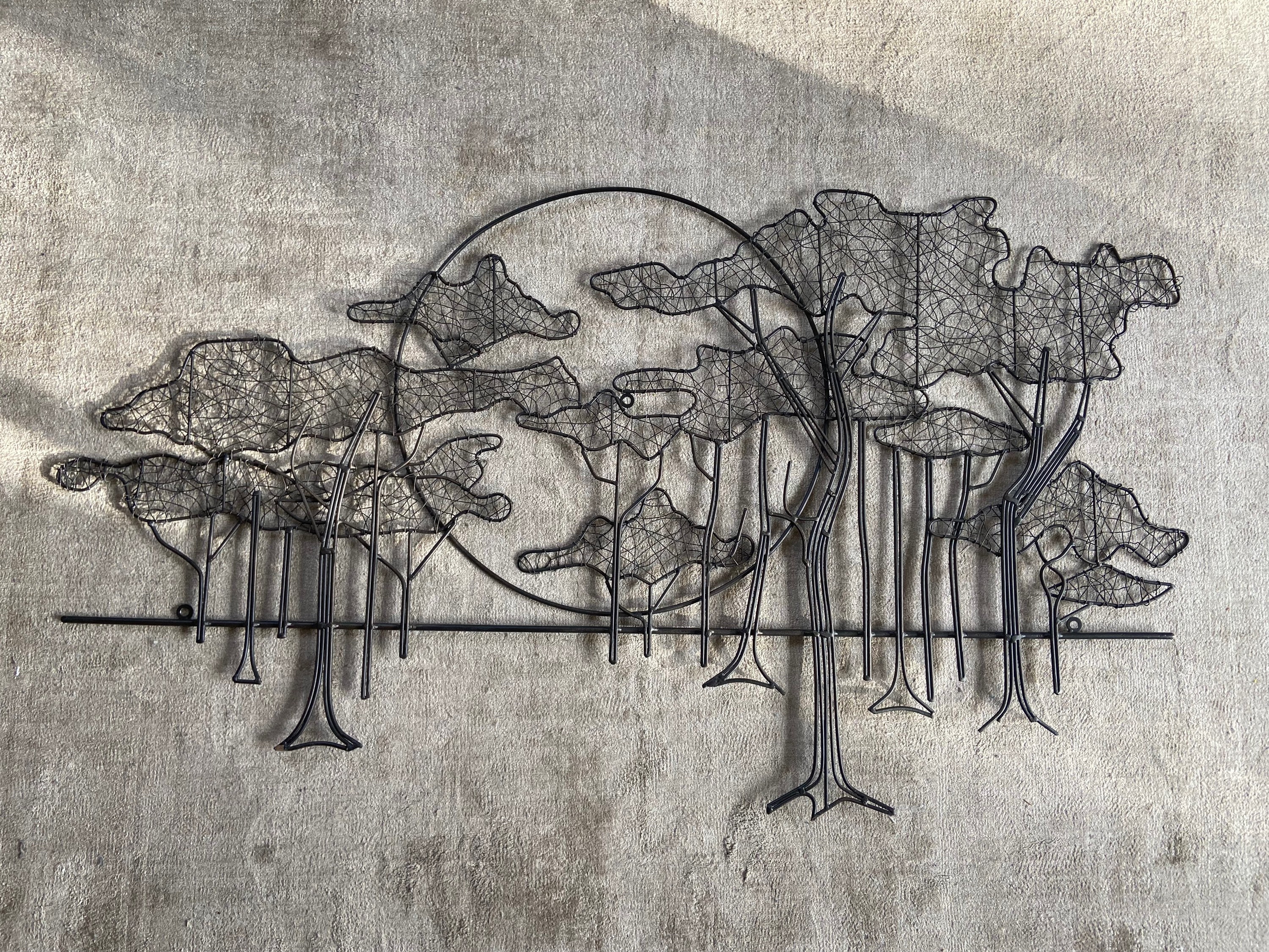 Wire Art Wall Mounted Sculpture Mid Century by Barrett Debusk - Etsy