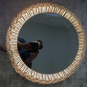 Stejnar Illuminated Mirror Mid Century Vintage Austria 1960s Lamp sconce