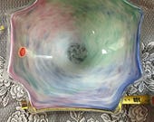 Large Murano pastel swirl bowl dish