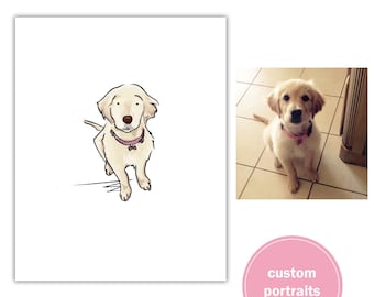 Custom Pet Portrait.  Custom Dog Portrait. Cat Portrait. made to order. Personalized. Digital delivery. Gift