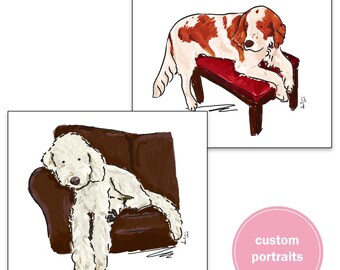 Custom Pet Portrait.  Custom Dog Portrait. Cat Portrait. made to order. Personalized. Digital delivery. Gift