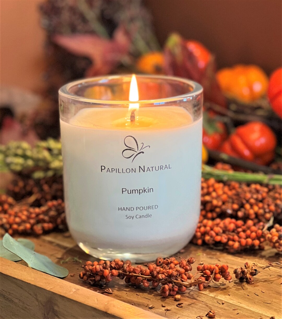 Pumpkin Candle Soy Candle Natural Candle Premium Fragrance Glass Jar