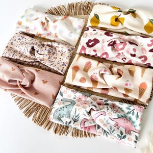 Stirnband Kinder und Babys in 11 verschiedenen Farben/Motiven aus Rib-Jersey.