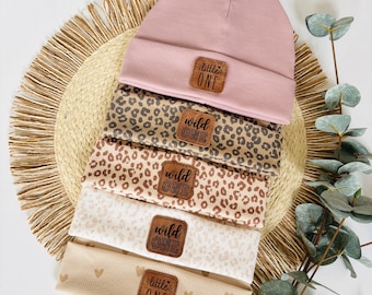 Children's hat made of rib jersey, double-layered baby hat with label and Öko-Tex with loop for spring autumn transition.