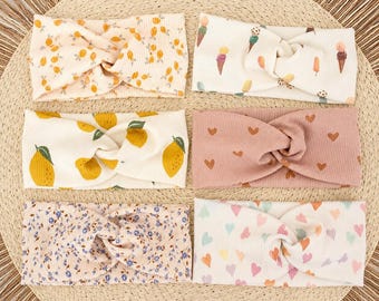 Stirnband Kinder und Babys in 7 verschiedenen Farben/Motiven aus Rib-Jersey.
