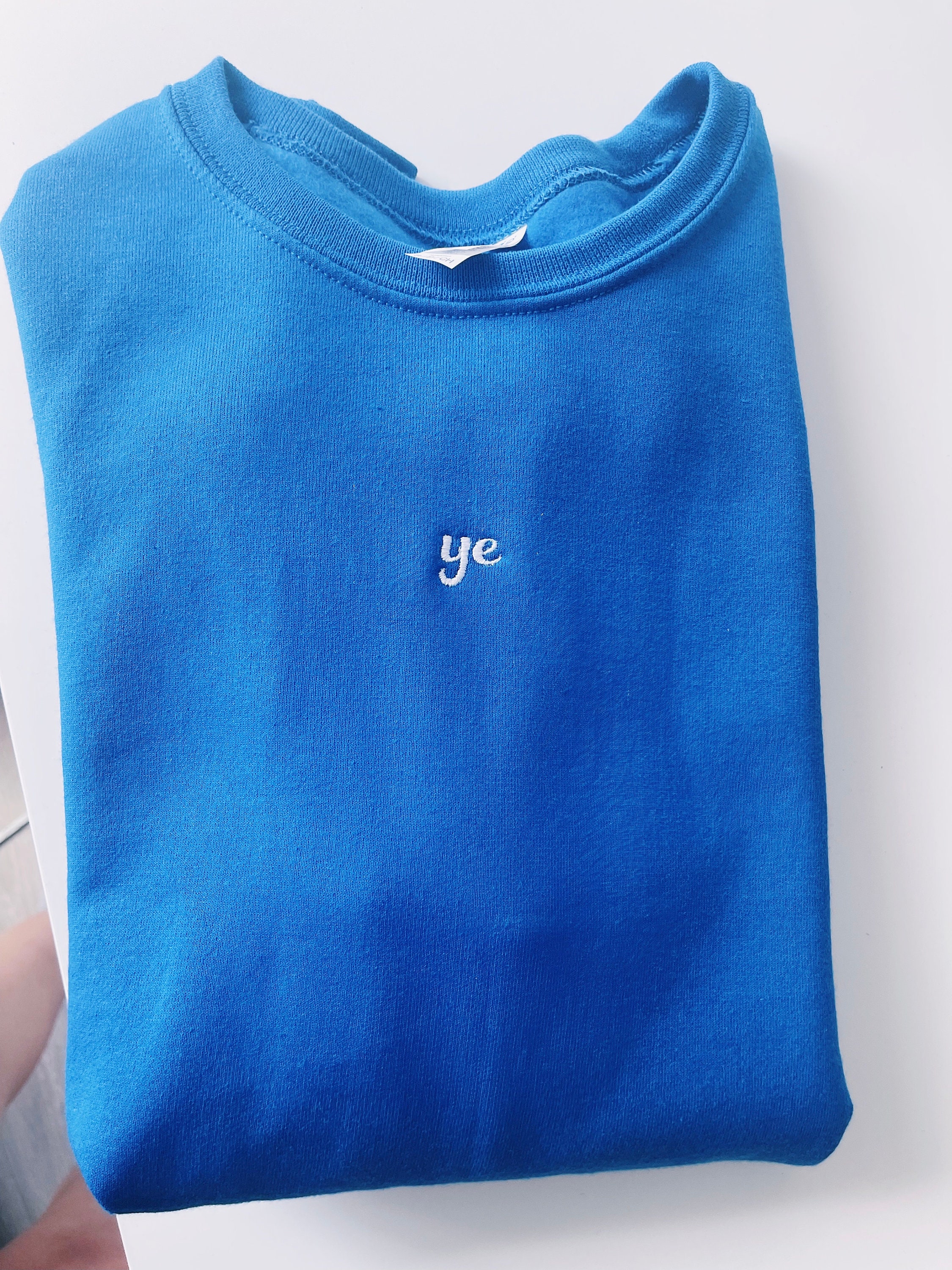 Embroidered Crewneck Etsy