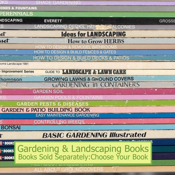 Gardening/Landscape Books: Sunset, Ortho Books, Others (1973-1996) Ponds, Lawns, Flowers, Landscaping & More!  **  Free Shipping  **