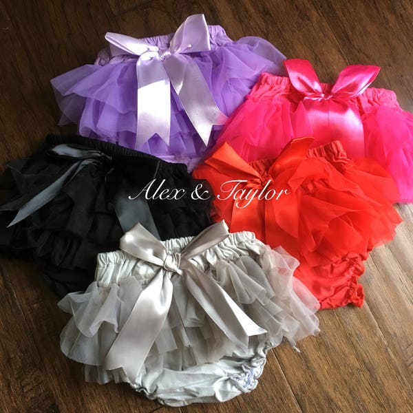 Baby Girl Ruffle Bloomers/ Tutu Bloomers/ Ruffle Diaper Cover/  Chiffon Ruffle Bloomers/Tutu Bloomers/ Newborn Ruffle Bloomers