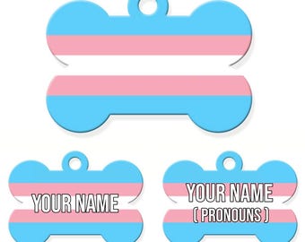 Trans Pride Flag Pet ID Tag
