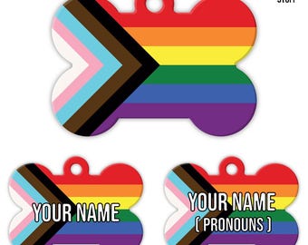 Progressive Pride (LGBTQ+) Pet ID Tag