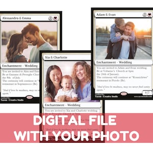 Faire-part de mariage photo personnalisé carte MTG - FICHIER NUMÉRIQUE -