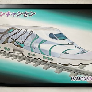 Rawgrind x Nike TN Series 6 - Stage Mix &#39;Shinkansen&#39; A2 Print + Bonus FREE Nike TN Hyper Jade/Tiffany &#39;Tokaido Line&#39; A3 Print