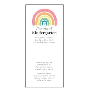 Erster Tag des Kindergartens Gedicht Karte zum Ausdrucken, Erster Tag der Schule passende Armband Karte, Regenbogen, Instant Download, druckbare Datei