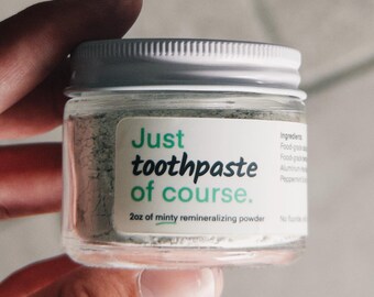 Remineralizing Toothpaste Powder (Mint) | Food Grade | Fluoride Free