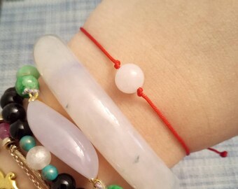 Burmese Jadeite Jade Red String Bracelet