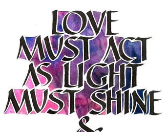 Love Must Act (II), Calligraphy Print by Br. Roy Parker, OHC (7022)