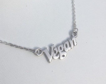 Silver 925 Vegan Word Necklace | Veganism | Vegan Necklace / 269 Life