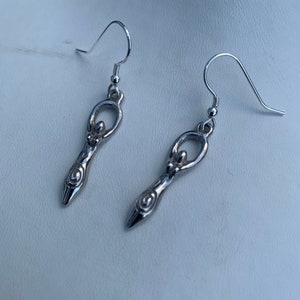 925 Silver Feminist Wiccan Fertility Earrings