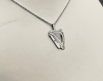 925 Silver Harp Pendant and Silver Chain