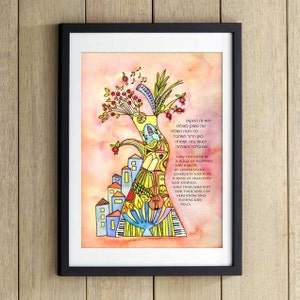 To Life home blessing spiritual watercolor print and verse for weddings, housewarmings and holidays image 4