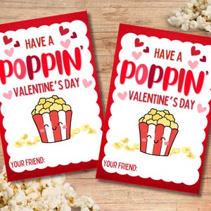 Valentines Popcorn Valentine Kids Valentines Class Valentines Food Valentine Printable Valentines