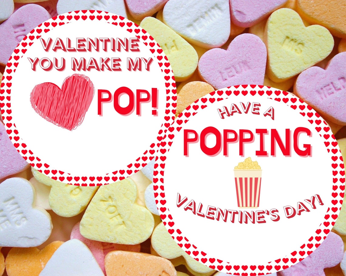 Popcorn Valentine Tags-instant Download-printable | Etsy