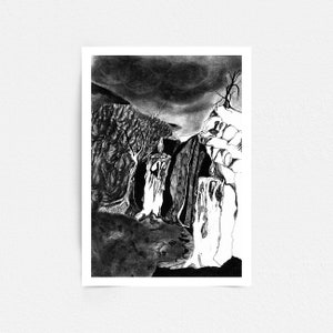 Body Melting in Candle, Surrealism Dark Tempest with Burning Candle - Fine Art Prints, Poster wall Art