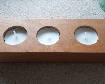 Wood tealight holder, wood candle holder, candle holder, rustic tealight holder, upcycled tealight holder, reclaimed tealight holder,