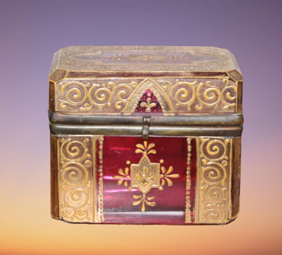 Moser Gilt Glass Casket Box