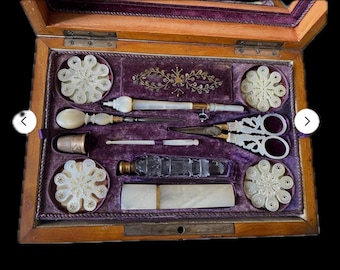 Caja de costura francesa Palais Royal de nácar