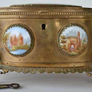 Guttin Bronze Porcelain Medallion Casket Box