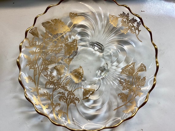 Glass Gilt Anniversary Tray