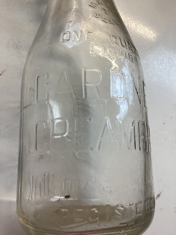 Antique Glass Milk Cream Bottle