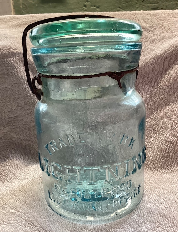 Putnam Blue Glass Canning Jar