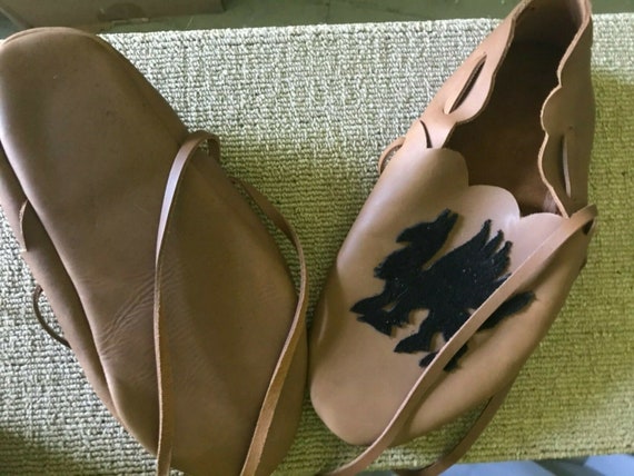 Rennaissance Medieval Handmade Leather Shoes. Siz