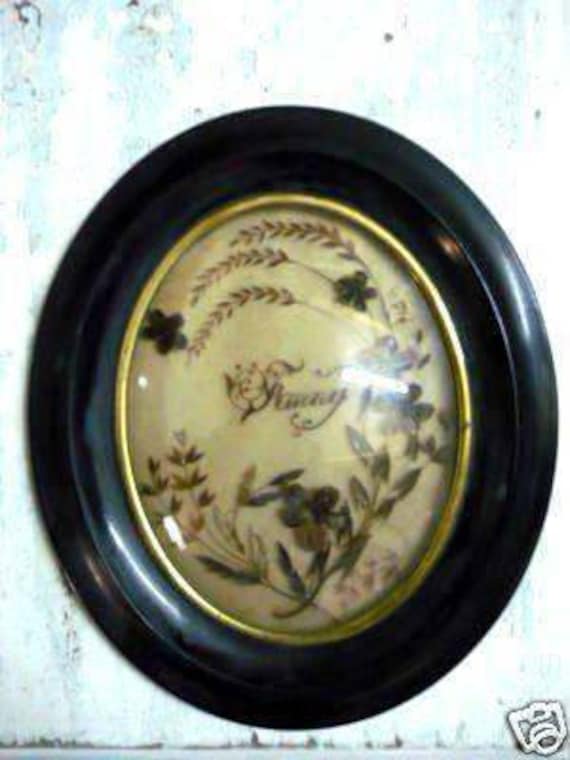 French Mourning Hair Shadow Box