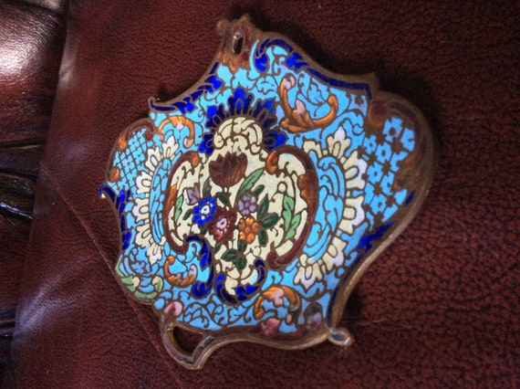 French Champleve Enamel Tray