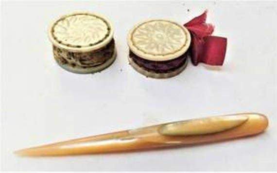 Stiletto and Mother of Pearl Pin Cushions