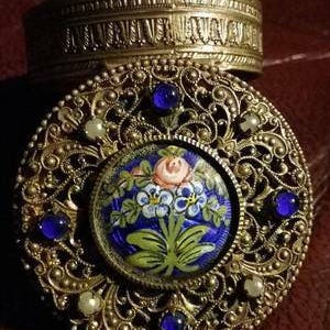 French Jeweled Enamel Compact Box